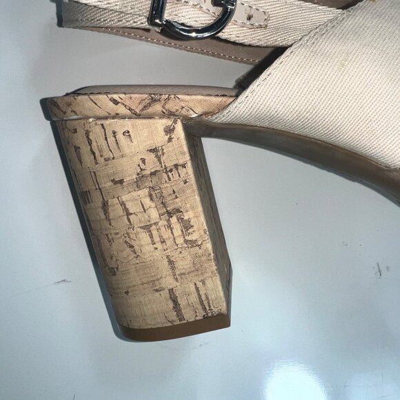 LifeStride Beige Lara Sandals w/ Cork Block Heels & Adjustable Straps Size 10M - Picture 11 of 16